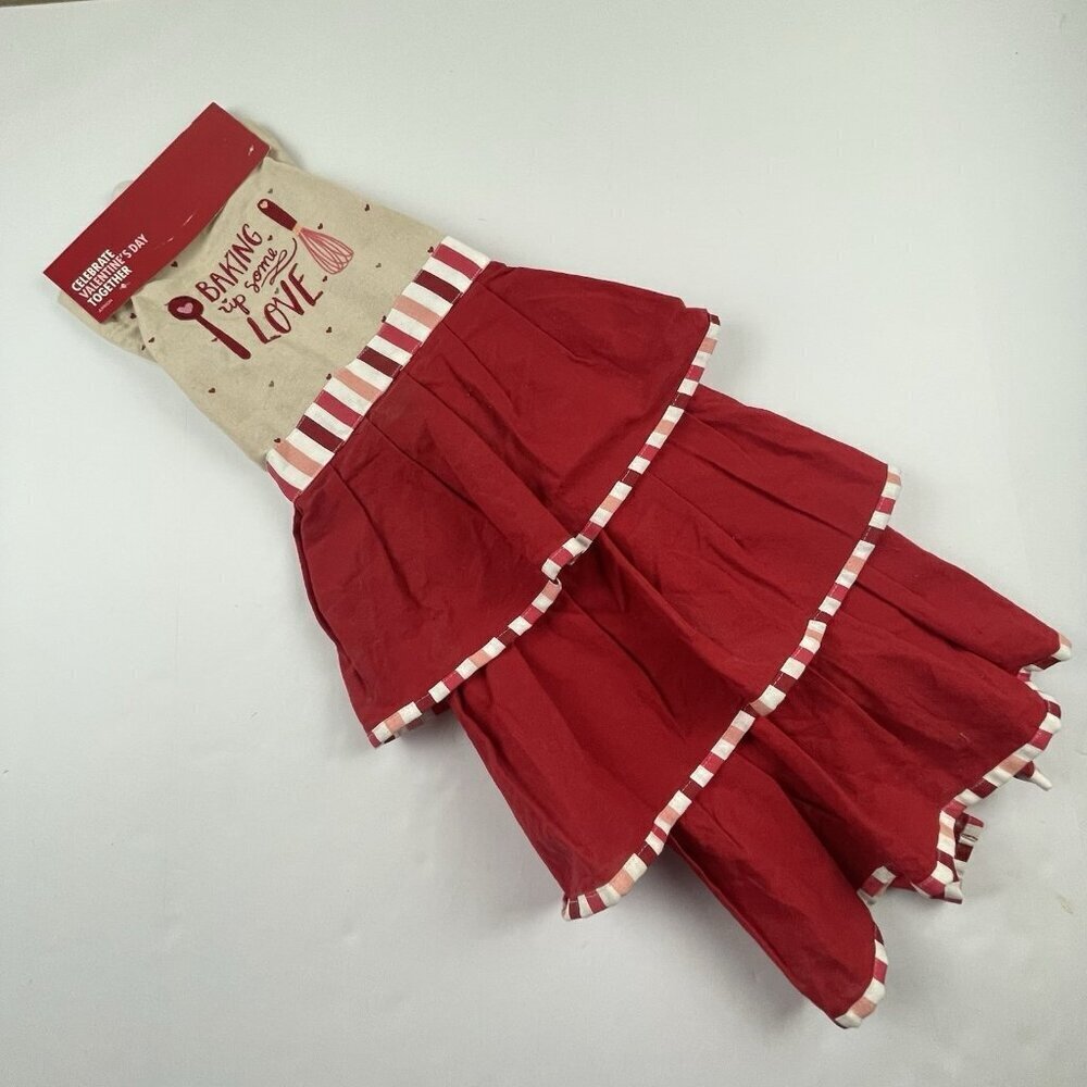 Kohl’s Baking Up Some Love Apron 26”x29” Layered Cotton Canvas Tie Neck Waist